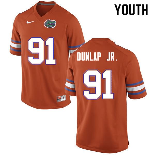 Youth NCAA Florida Gators Marlon Dunlap Jr. #91 Stitched Authentic Nike Orange College Football Jersey SZS8365MY